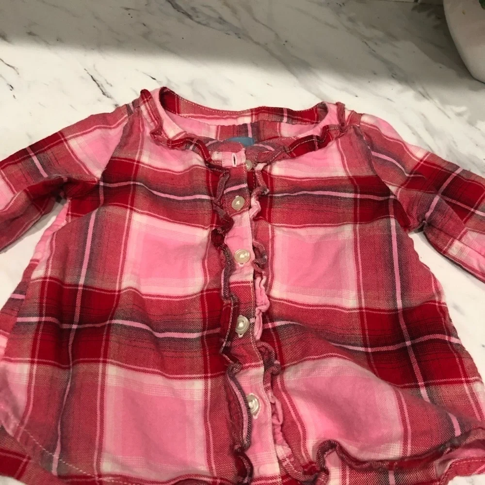Baby gap pink and red flannel